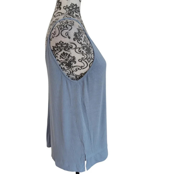 Gentle Fawn Tank Top Double V Neck Light Blue Spaghetti Strap Fairy Y2K Women M - Picture 4 of 10